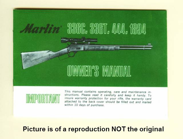 Marlin 336 444 1894 Factory Instr. Manual Repro-img-0