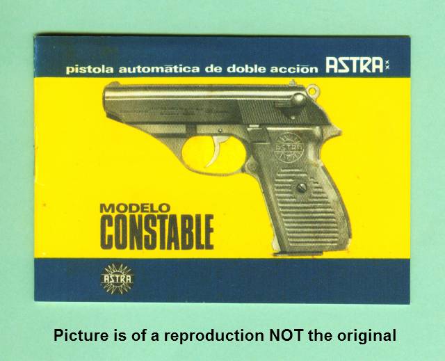 Astra Constable Factory Instruction Manual Repro - Other Gun ...