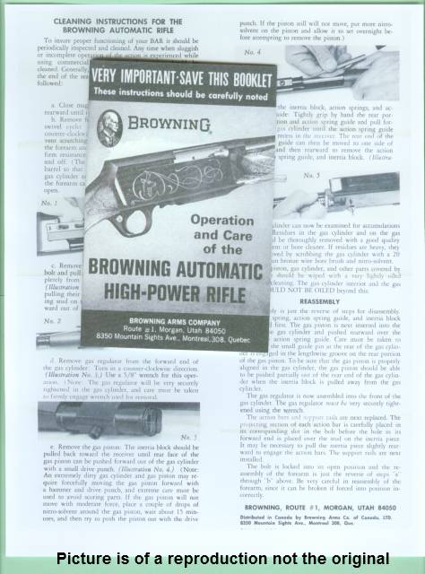 Browning Bar Factory Instruction Manual 1970s Rep For Sale at ...