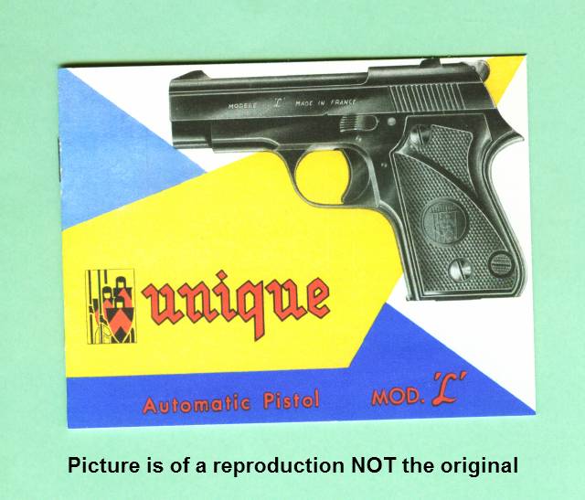 Unique Model L Pistol Factory Instruction Manual R - Other Gun ...