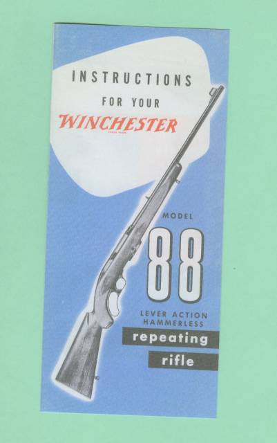 Winchester 88 Instruction Manual 1960s R  